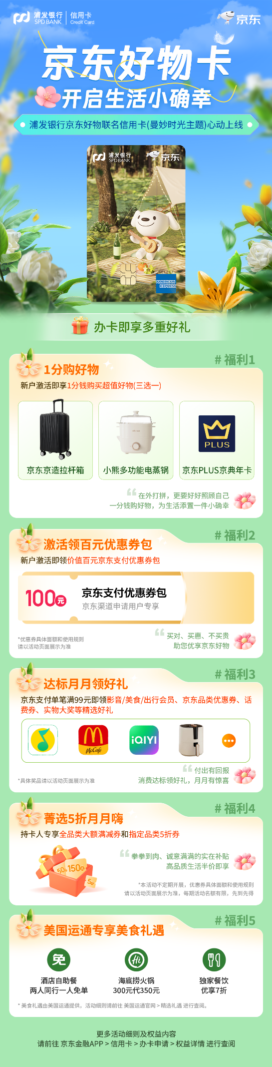 百元優(yōu)惠券、1分購好物…浦發(fā)銀行京東好物聯(lián)名信用卡推出“曼妙時光”卡(圖2)